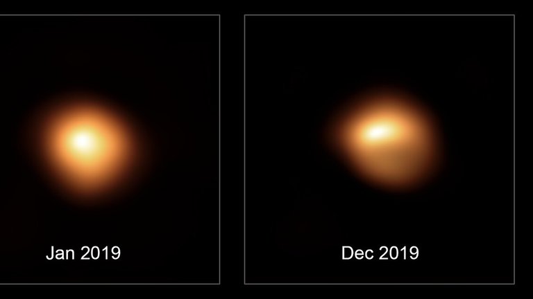 ภาพการเปลี่ยนแปลงของแสงสว่างของดาว"บีเทลจุส" (Betelgeuse)